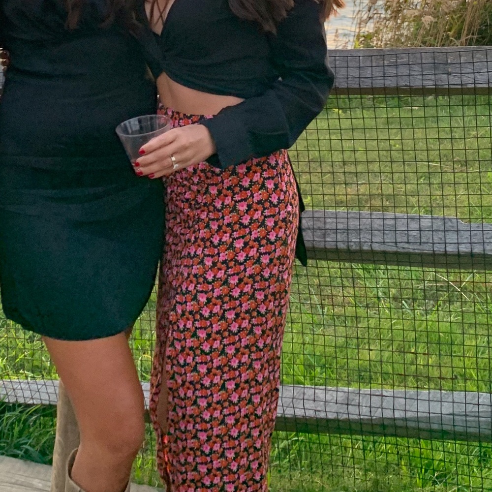 NWT Zara Floral Midi Skirt!